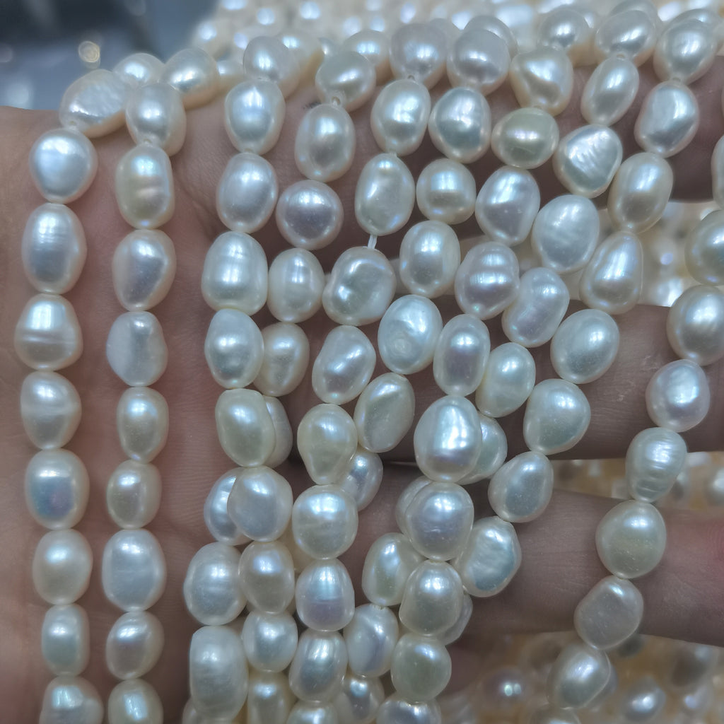 Special A glare two-sided light pearl Baroque shaped straight hole irregular pearl handmade DIY jewelry accessories