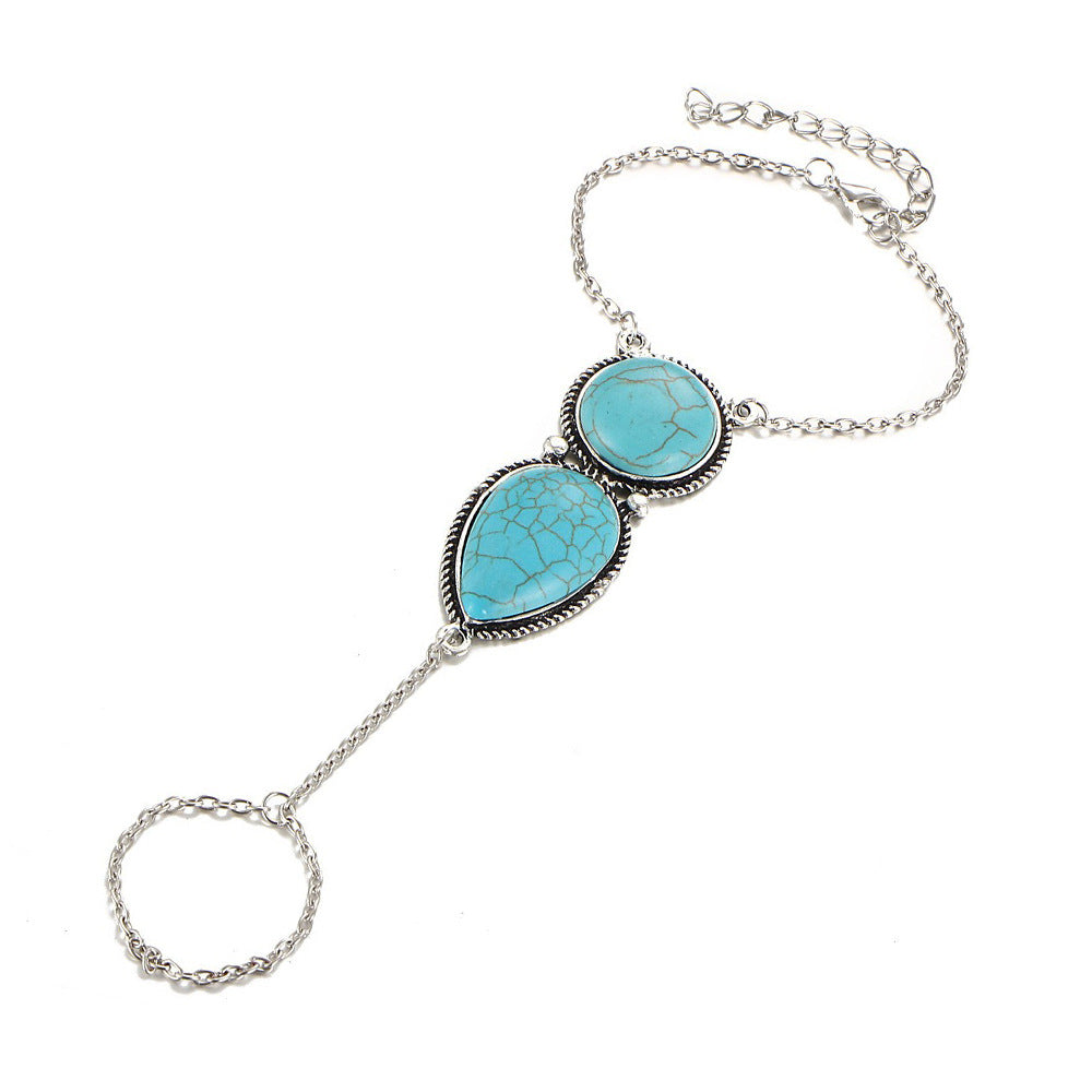 Aveuri - Metal Ethnic Turquoise Bohemian Round Water Bracelets