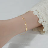 Aveuri - Sterling Sier Glossy Heart Rhinestone Female Minimalist Bracelets
