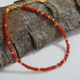 Aveuri - Women's Southern Red Agate Sier Precious Stones Good Bracelets
