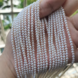 Natural freshwater pearl 3mm nearly round translucent white small pearl DIY jewelry clavicle chain semi-finished necklace female