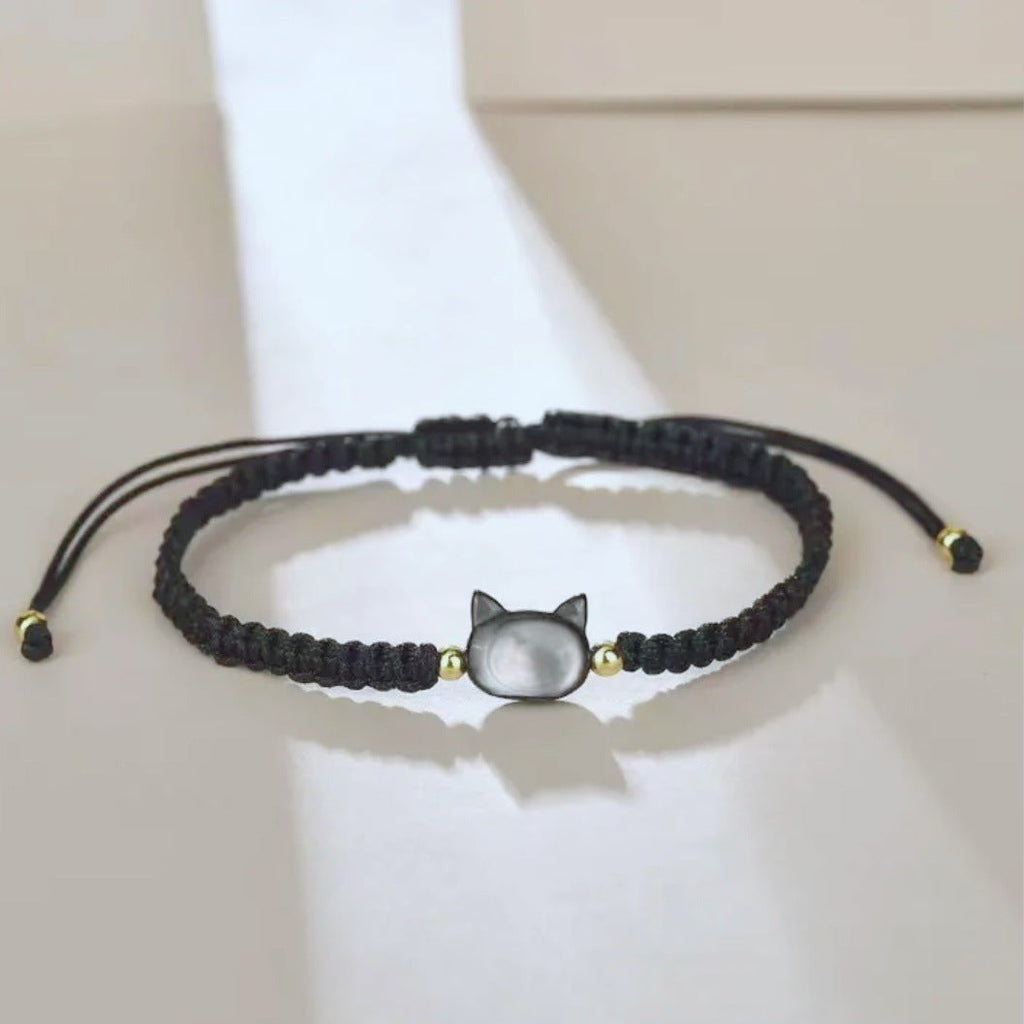 Aveuri - Black Cat Hand Woven Rope Light Bracelets