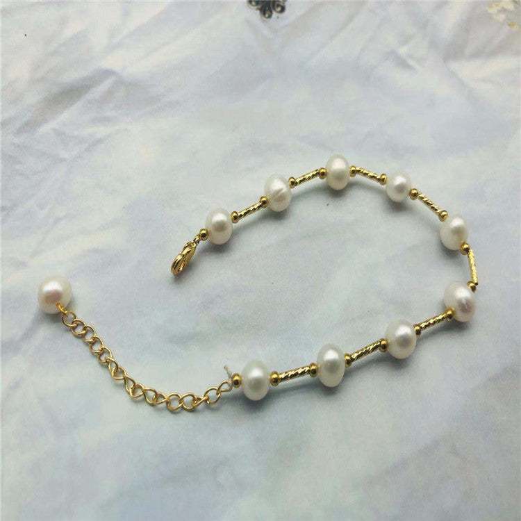 Wholesale natural pearl bracelet fashion simple bracelet female Korean version of INS cold dust fresh water pearl light luxury hand decoration