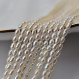 Natural freshwater pearl 2.8-3.2mm glare short fat rice beads DIY jewelry semi-finished clavicle chain necklace female