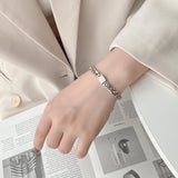 Summer girl minimalist adjustable gold bracelet INS small design titanium steel metal chain Korean handware