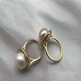 New fashion natural freshwater pearl ring zircon micro-inlaid ring day gift live source wholesale