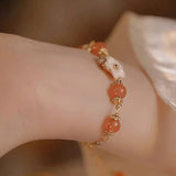Aveuri - Women's Carnelian Design Retro Fritillary Small Flower Bracelets