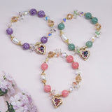 Ocean heart bracelet female new student Baroque Pearl zircon crystal bracelet Korean it