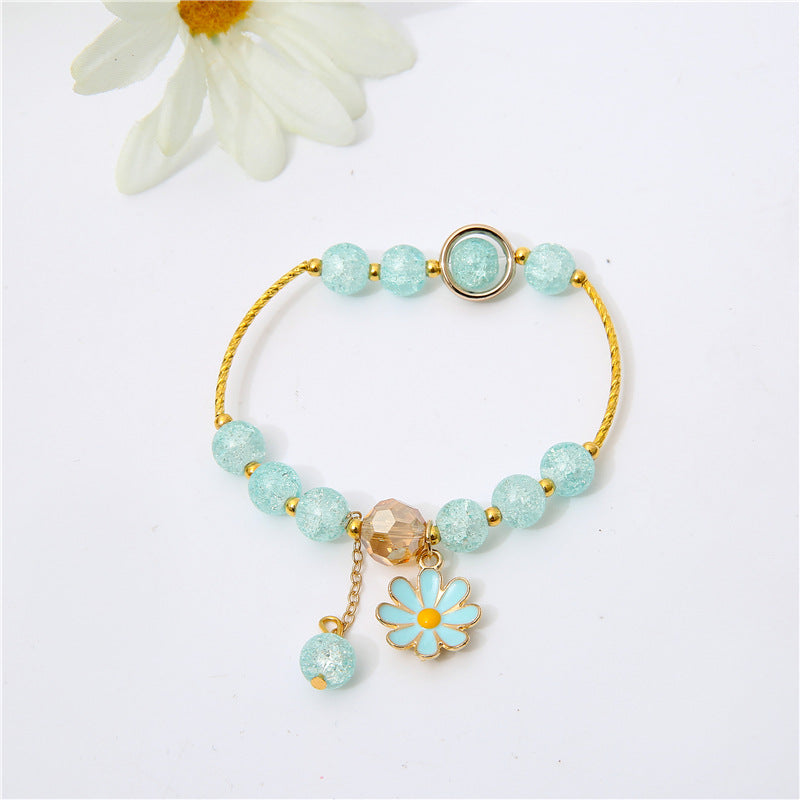 Aveuri - Flower Crystal String Beads Female Sunflower Bracelets