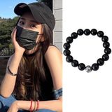 Aveuri - Yang Mi Mantra Lucky Beads Female Black Beaded Light Bracelets