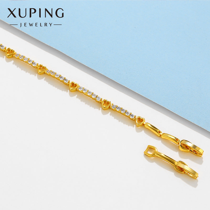 Aveuri - Jewelry Gold-plated Heart-shaped Minimalist Design Cold Bracelets