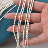 Natural freshwater pearl 2.8-3.2mm glare short fat rice beads DIY jewelry semi-finished clavicle chain necklace female