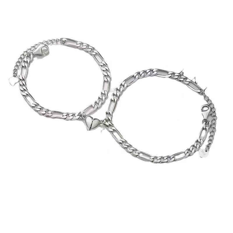 Aveuri - Magnetic Couple Pair Niche High-grade Heart-to-heart Choker Bracelets