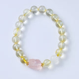 Aveuri - Natural Citrine Pi Female Wealth Rolling Pink Crystal Bracelets
