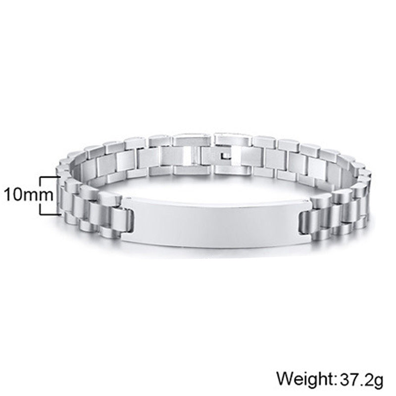 Aveuri - Steel Ornament Stainless Curved Can Carve Bracelets