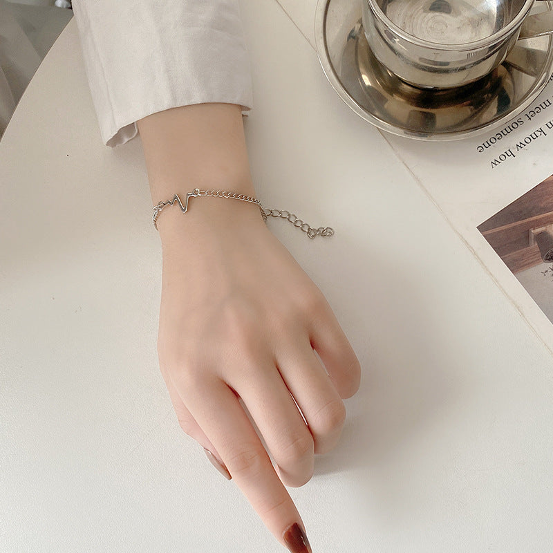 Summer girl minimalist adjustable gold bracelet INS small design titanium steel metal chain Korean handware