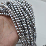 Neck-chain bone chain hand semi-finished chain beads 5-6mm near round real multi-gray necklace has nuclear fresh water pearls