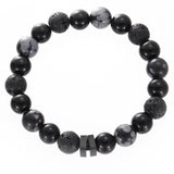 Aveuri - Men's Snowflake Stone Couple Trendy Obsidian Titanium Steel Bracelets