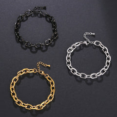 European and American women manufacturers wholesale simple fashion geometric crude creative personality clavicle chain stainless steel bracelet