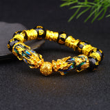 Imitation natural obsidian agate bracelet sand gold couple cockroach hand string foreign trade explosion models small gifts wholesale