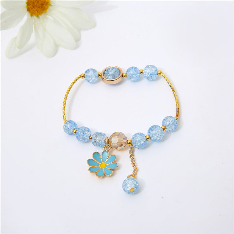 Aveuri - Flower Crystal String Beads Female Sunflower Bracelets