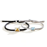 Aveuri - Pair Of Design Lucky Beads Woven Bracelets
