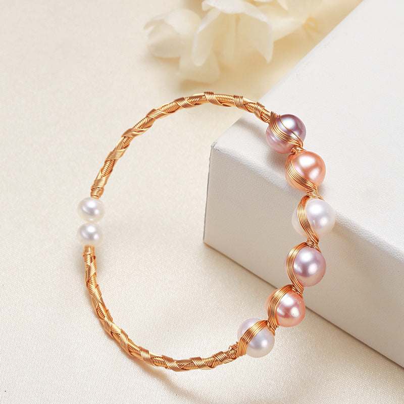 Aveuri A generation of Zhuji pearl wrap jewelry devil's eye booth supply fresh water pearl hand strand bracelet
