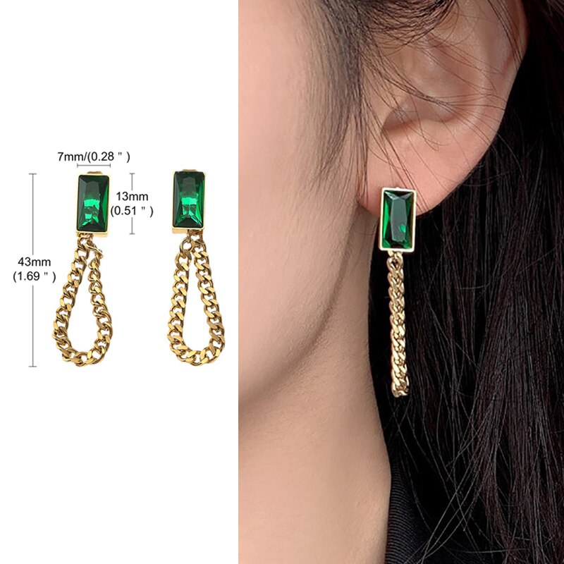 Double Link Hoop Earrings for Women, Stainles Steel Dangle Drop Hoops, Interlocked Circle Stud Earrings, Wholesale Jewelry