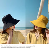 Aveuri Double-Sided Wearing Bucket Hats For Woman Panama Bucket Hat Men Women Cap Fisherman Hats Summer Solid Color Cap Sun Fishing