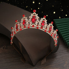 New Exquisite Fashion Bridal Crown Wedding Alloy Rhinestone Crown Queen Birthday Anti-Slip Comb Headband Jewelry