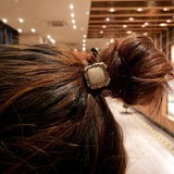 Aveuri 2022 Women's Hair Scrunchie Silicone Rubber Bands Shining Jewelry Decoration For Hair Square Rhinestone Hair Elastics Girls' Hair Tie