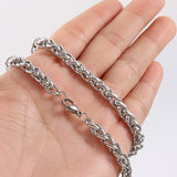 New Braided Rope Chain Necklace Women Men Trendy Width 7mm Stainless Steel Chain Necklace For Women Men Jewelry Gift
