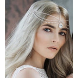 Crystal Forehead Ornament Brow Pendant Headpiece Bridal Forehead Chain Teardrop Hairband Head Chain Bohemian Ethnic Headpiece