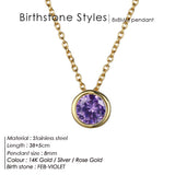 Aveuri Chain Stainless Steel Necklace Women Designer Luxury Jewelry Gold Color Bride Statement 12 Birthstone February Violet Necklace