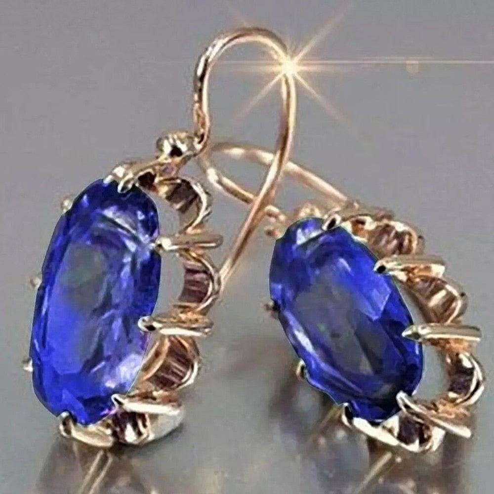 Aveuri  Trendy Women Oval Cubic Zirconia Earrings Temperament Elegant Design Luxury Female Dangle Earrings Aesthetic Jewelry 2022