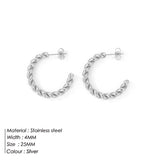 Aveuri 316 L Stainless Steel Vintage Spiral Twist Hoop Earrings For Women Punk Earrings Trendy Gold Color Silver Color Earrings Jewelry