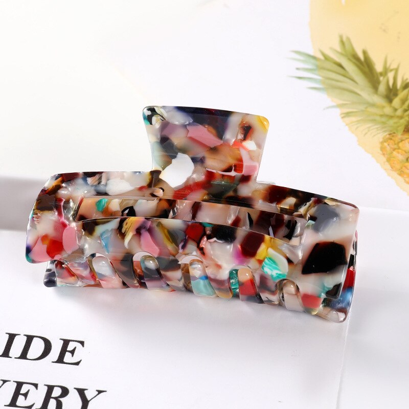 New High Quality Geometric Acetate Hair Claws for Women Leopard Square Elegant Hair Claw Clip Grain Hair Clamps Hair Accessories