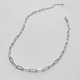 Fashion Chain Necklace Women Luxury Classic Stainless Steel Paper Clip Link Chain Necklace For Women Jewelry Gift
