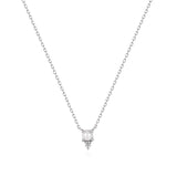 Aveuri 925 Silver Simple Pearl Crystal Zircon Pendant Clavicle Necklace For Women Girl Wedding Gold Chain Jewelry Gift Accessories