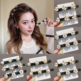 Aveuri Vintage Pearl Rhinestone Flower Hairpins For Women Hair Clip Bangs Barrettes Side Clip Korean Girl Hair Accessories Jewelry Gift