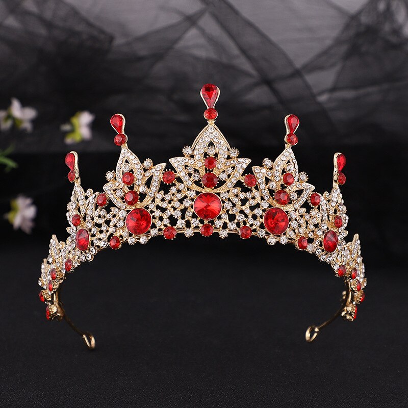 Aveuri Europe Luxury Vintage  Bride Crown Baroque Diamond Crystal Crown Wedding Dress Bride Headdress Hair Accessories For Women