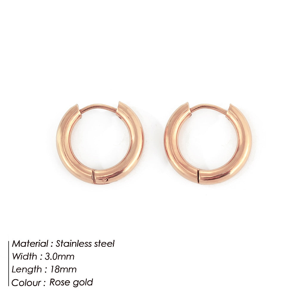 Aveuri Trendy Small Hoop Earrings Women Girl Stainless Steel Round Circle Earring Brinco Accessories Earrings Wholesale Dropshipping