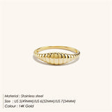 Aveuri Women Simple Fashion Style Texture  Tail Ring 316L Stainless Steel Tail Ring Classic Couple For Women And Wedding Jewelry 2023