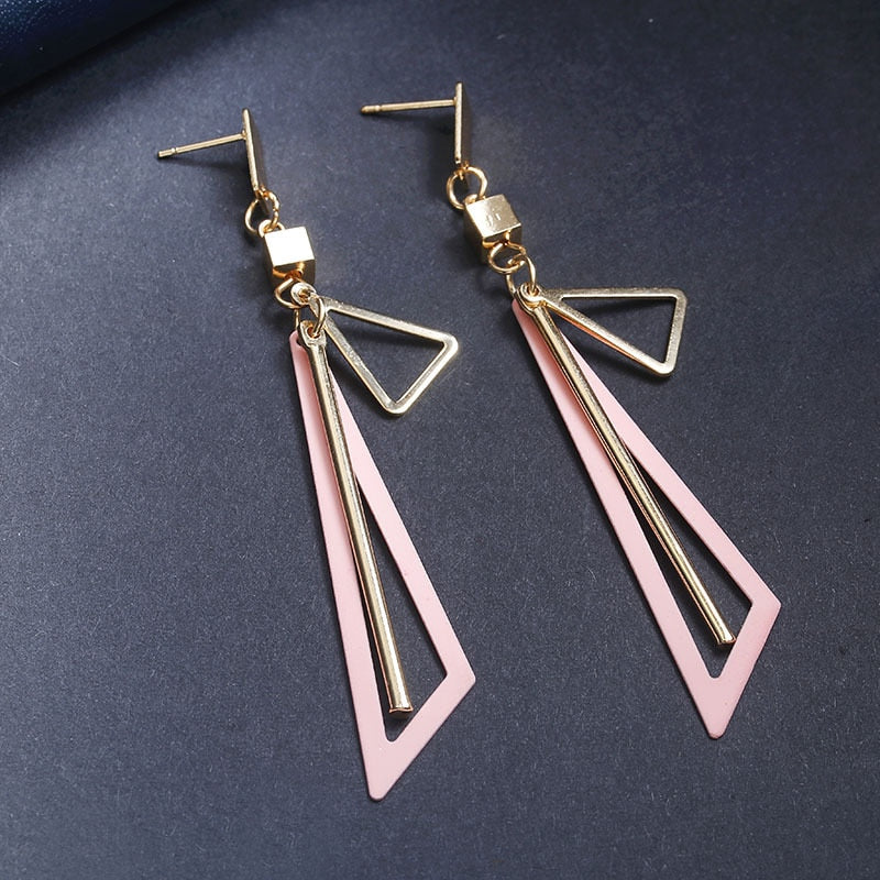 LATS New Fashion Round Dangle Korean Drop Earrings for Women Geometric Round Heart Gold Earring 2023 Trend Wedding Jewelry