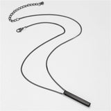 Punk Rectangle Pendant Necklaces Male Stainless Steel Black Gold Silver Color Cuban Chain Necklace For Men Jewelry Gift