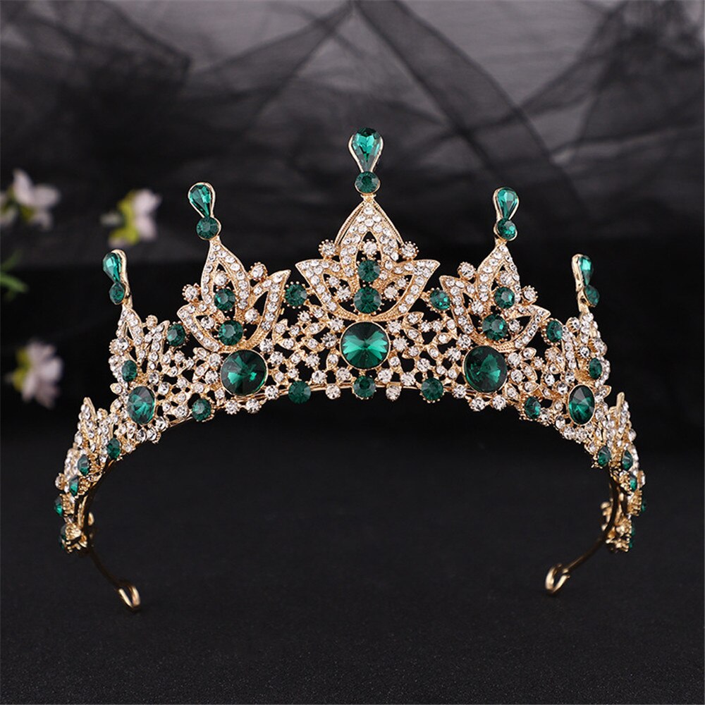 Aveuri Europe Luxury Vintage  Bride Crown Baroque Diamond Crystal Crown Wedding Dress Bride Headdress Hair Accessories For Women