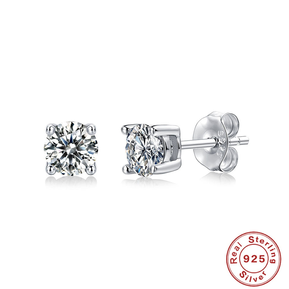 Aveuri 925 Sterling Silver 0.5 CT Moissanite Diamond Snowflower Piercing Stud Earrings For Women Wedding Fine Jewelry Gift Brincos