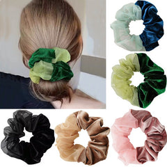 Aveuri Korean Chiffon Large Rubber Band Hair Rope For Women Fashion Elastic Hair Bands Scrunchies Headbands Hair Accessories Headwear