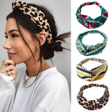 Aveuri Fashion Floral Print Knot Women Headband Vintage Hairband Girls Headwear Leopard Headband  Hair Accessories