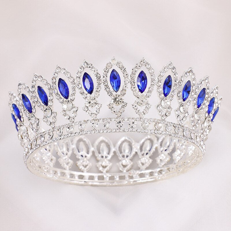 Aveuri Vintage Wedding Queen King Tiaras And Crowns Bridal Head Jewelry Accessories Women Diadem Pageant Headpiece Bride Hair Ornament